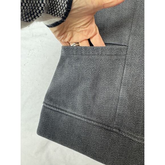 Columbia Lodge Funnel Pullover Sweatshirt Gray Black Ski Snow Herringbone Small - Picture 3 of 8